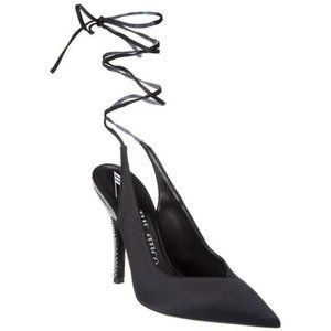 The Attico Black Stiletto Heels with Ankle Wrap